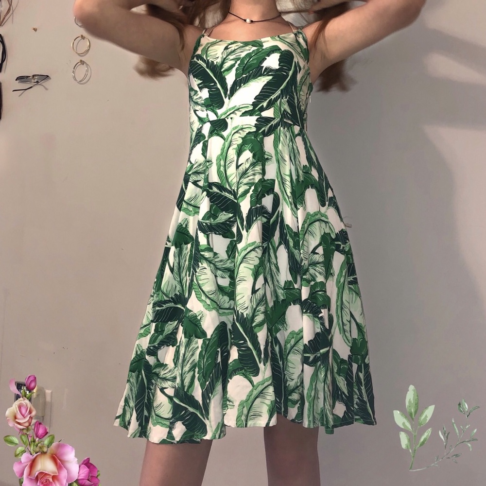 Summer leaf floral dress